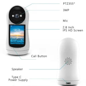 4MP 2K PTZ Wifi Camera Video Call with 2.8 Inch IPS Screen Baby Cry Sound Detection Security IP Camera 3MP Baby Monitor iCSee - Image 7