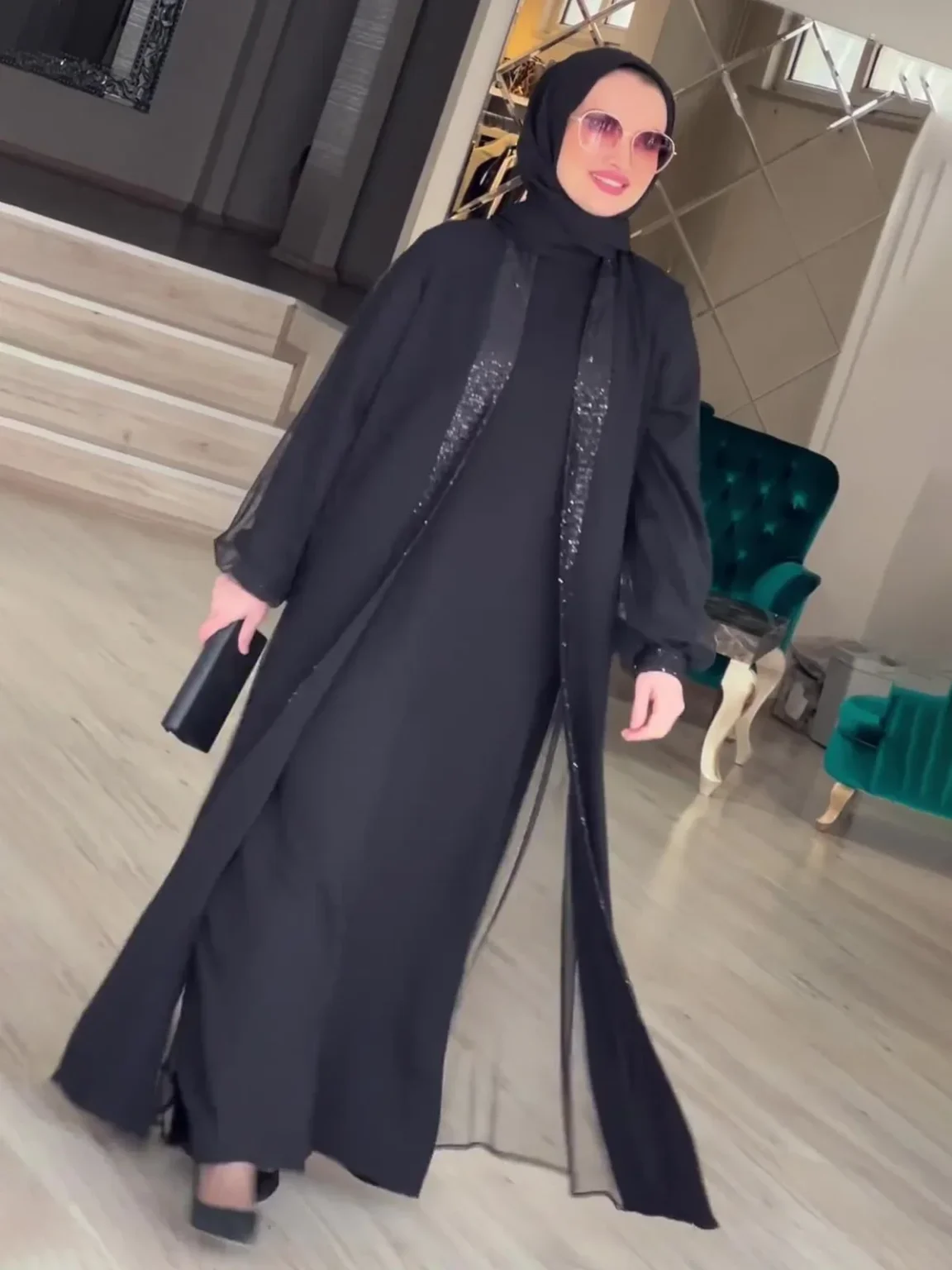 Muslim Modest Women Dress Jalabiya Vestidos Eid Ramadan Arabic Long Robe Dubai Islam Morocco Kaftan Abayas Cardigan Dresses 2024 - Image 5