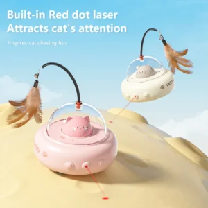 Smart Teaser Cat Toy Electric UFO Cat Teaser Stick With Bell Training Pet Toys Replaceable Feather Interactive Cat Supplies - Image 3
