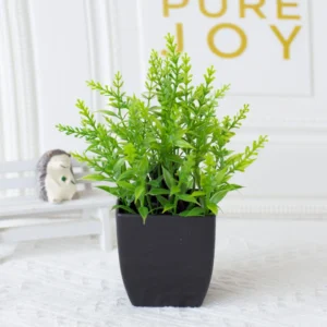 1pc Fake Plant Black Pot, Mini Artificial Eucalyptus Potted Plant for Indoor Home Office Farmhouse Bathroom Table Decorating - Image 3