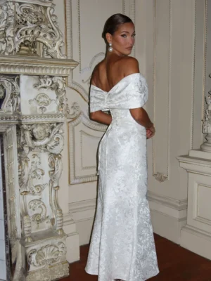 White Lace Delicate Evening Dress Customized Women Bow Wedding Party Off Shoulder Dreamy Engagement Prom Wear Mermaid Newest - Image 4