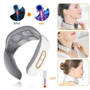 Electric Neck Shoulder Pulse Massager Kneading 4 Head TENS Magnetic Pulse Heating Cervical Vertebra Relax Pain Relief Massage - Image 3