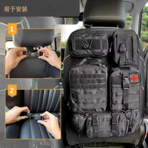 Tactical Car Seat Back Organizer Tactical Vehicle Panel Organizer with 5 Detachable Molle Pouches Universal fits Most of Vehicle - Image 4