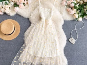 YuooMuoo Women Dress 2025 New Korean Fashion Floral Print Spaghetti Straps Mesh Party Dress Vacation Style Lady Beach Vestidos