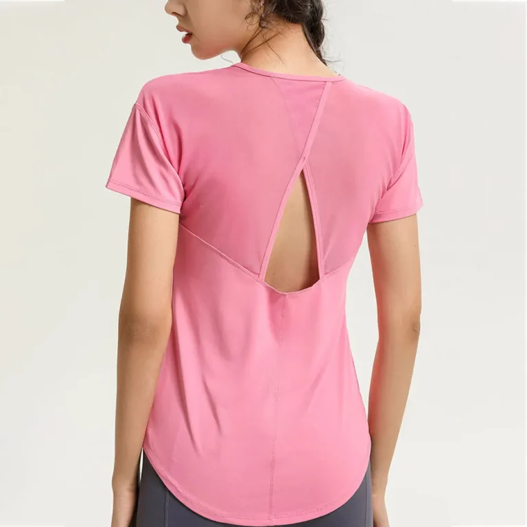 New Mesh Breathable Fitness Yoga Shirt Hollow Beauty Back Sports Top Loose and Quick-drying Short-sleeved T-shirt Women's Blouse - Image 7