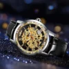 WINNER Fashion Elegant Ladies Watches Top Brand Luxury Iced Out Skeleton Mechanical Watch Luminous Hands Leather Strap Unisex - Image 4