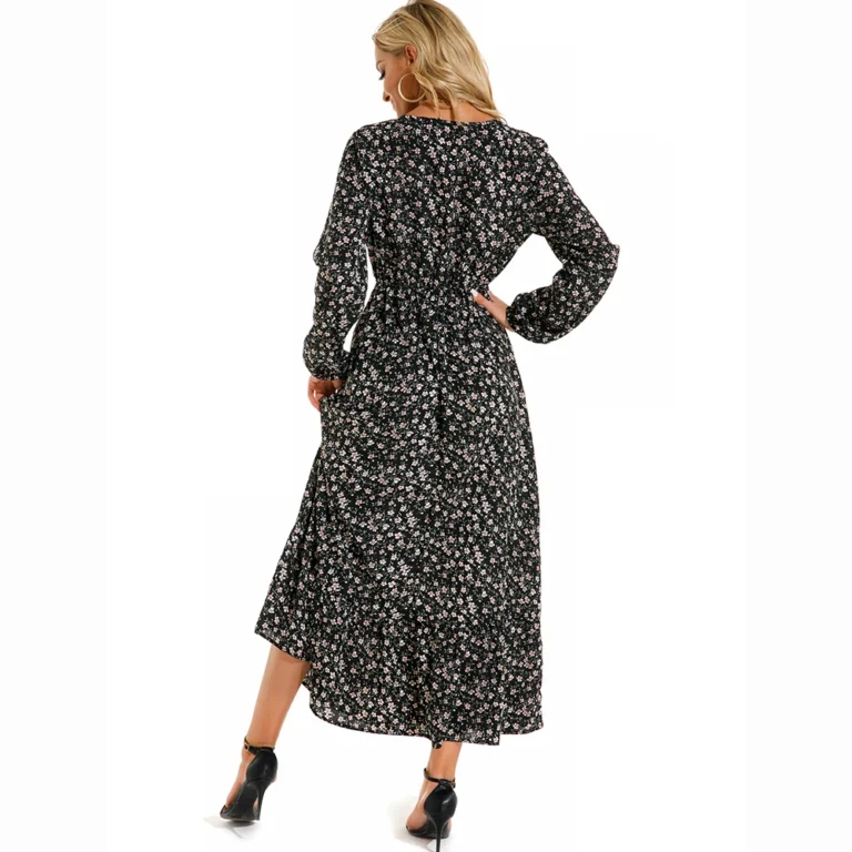 2023 Sping Summer Bohemian Women Maxi Dress Casual Long Sleeve High Waist Beach Woman Chiffon Dresses Floral Vestidoes Mujer New - Image 6