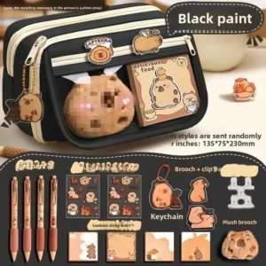 Multi-Layered Large Capacity Stationery Box Korean Style Flip Cover Cap Pen Bag Student Special High Aesthetic Value Storage Cas - Image 3