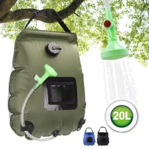 Outdoor Bathing Bag 20L Solar Hiking Camping Shower Bag Portable Heating Bathing Water Storage Bag Hose Switchable Shower 250401