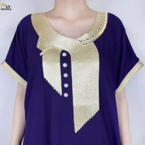 African Abayas New For Women Pure Color Cotton Islam Kaftan Maxi Short Sleeves Dresses Femme Muslim Casual Robe With Headscarf - Image 7