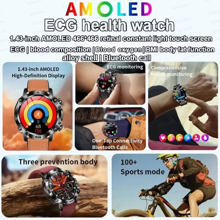 2025 New Smart Watch For Men Health Blood PressureBlood Oxygen Uric Acid Fitness Tracker Watches Bluetooth Call ECG Smartwatch - Image 2