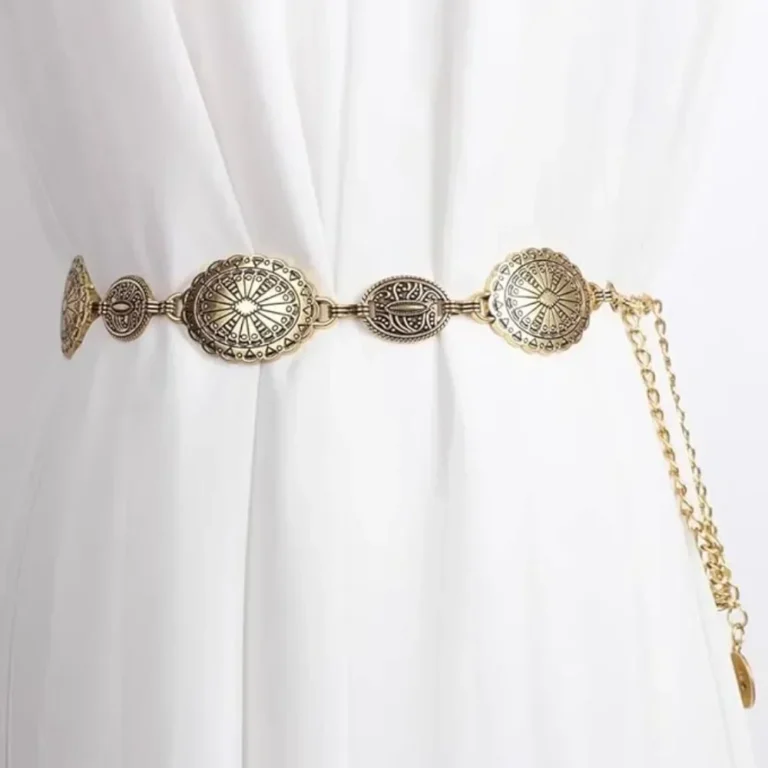 Metal Chain Belt for Women Cowgirl Western Country Chain Belts Adjustable Concho Belt for Sweaters Dresses Jeans - Image 4