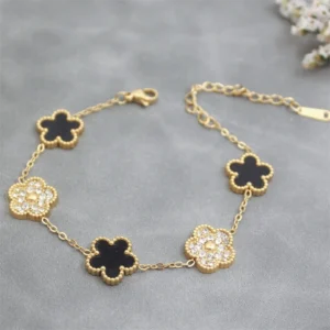 RAKOL Plum Blossom Metal Laser Bracelet Stainless Steel Waterproof And Allergic Resistant HighQuality Jewelry Temperament Clover - Image 3