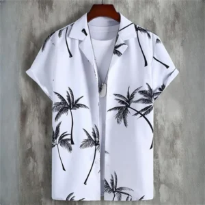 Simple Men's Shirts 3d Patchwork Printing High-Quality Men's Clothing Short Sleeve Beach Party Hawaiian Shirts - Image 3