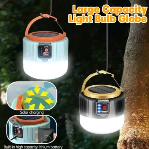 Waterproof Solar LED Camping Light Rechargeable Tent Lamp Portable Lanterns Outdoor Emergency Lights Market Energy Saving Bulb