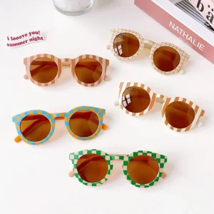 New Children Vintage Frosted Round Outdoor Sun Protection Sunglasses Baby Girls Acrylic UV400 Sunglasses Kids Fashion Glasses - Image 4