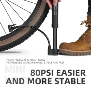 WEST BIKING MTB Bicycle Pump 80 PSI Bike Manual Air Pump Balloon Tire Inflator Schrader Valve Floor Pump Cycling Accesories - Image 4