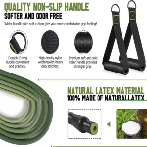 11 Piece Elastic 200LBS Resistance Bands Set Tension Pull Rope Workout Exercise For Fitness Home Gym Strength Training Equipment - Image 4