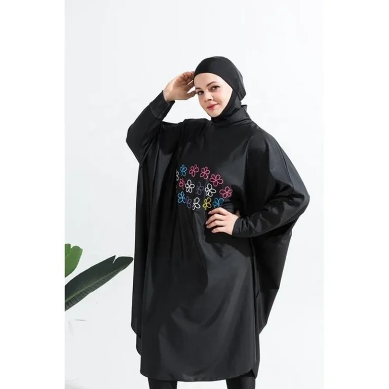 Women Muslim Swimwear Beachwear Screen Printing 3pcs Lslamic Clothes Hijab Long Sleeves Sport Swimsuit Burkinis Bathing Bat Suit - Image 3