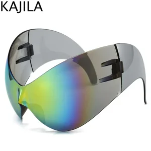 Oversized Y2K Punk One-piece Sunglasses Women Men 2025 Luxury Brand Steampunk Sports Sun Glasses For Lady Windproof Goggle UV400 - Image 3