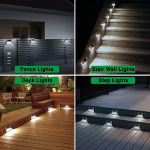 1~10pcs Solar Stair Lights Waterproof Yard Garden Light for Outside Patio Stainless Steel Solar Lamp Outdoor Fence Decor - Image 4