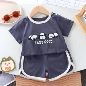 Summer cotton cartoon casual childrens set Baby Clothes girl girl boy T-shirt+shorts 2 pieces of 0-4-year-old childrens clothing - Image 6