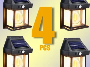 Solar-Powered Waterproof Outdoor Wall Light with Motion Sensor Tungsten Filament Garden Yard Decoration LED Lamp 3 Modes 1-4Pcs