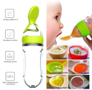 Squeezing Feeding Bottle Cup Silicone Newborn Baby Pacifier Training Rice Spoon Infant Cereal Food Supplement Feeder Tableware - Image 5