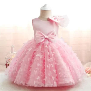 Baby Girls 1st Birthday Baptism Dress Princess Wedding Kids Party Dresses for Girl Lace Christening 3D Butterfly Mesh Gown - Image 7