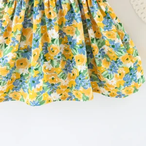 2Pcs/Set Flowers Baby Girl Dresses Summer Fashion Toddler Children Clothes Beach Smooth Dress Kid's Costume Hat 0 To 3 Y - Image 5