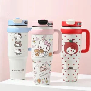 1000Ml Sanrio Hello Kitty Thermal Straw Cup Kawaii Large Capacity Insulated Cup Coffee Milk Cup Anime Cartoon Portable New Style - Image 3