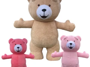 Giant inflatable costume teddy bear fur bear and brown bear costume adult walking mascot costume role-playing dress up party