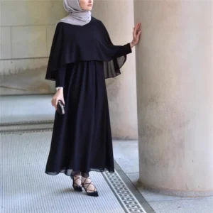 2024 Arabic Women's Chiffon Dress Mantle Large Wrap Long Abaya Cross-Border Muslim Women's Clothing From China - Image 5