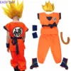 Kids Anime Son Goku Cosplay Costumes Krillin Training Clothes Superhero Outfits with Super Saiyan Wig Comic Con Party Costume - Image 3