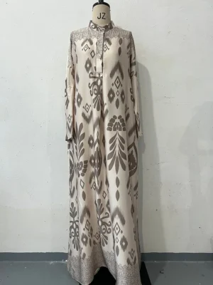 Ramadan Eid Muslim Women Print Dress Jalabiya Arabic Long Robe Abaya Dubai Saudi Vestidos Morocco Kaftan Abayas Modest Dresses - Image 7