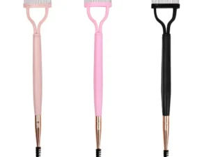 2 in 1 Folding Eyelash Separator Metal Teeth Straight Eyelash Curler Eyelash Brush Comb Mascara Curl Lash Beauty Makeup Tools