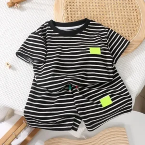 Summer Baby Boy Girls Clothes Set Children Stripe Tshirts and Shorts 2 Pieces Suit Kid Top Bottom Outfits Casual Tracksuits - Image 5