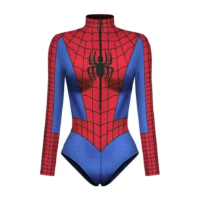 Women Spiderman Swimsuit Superhero Captain Marvel Bodysuit Anime Black Panther Cosplay Costume Long Sleeve Halloween Outfits - Image 4