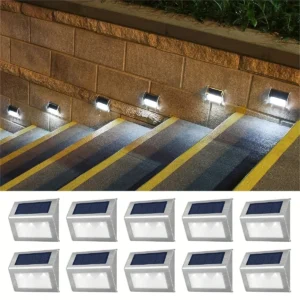 1~10pcs Solar Stair Lights Waterproof Yard Garden Light for Outside Patio Stainless Steel Solar Lamp Outdoor Fence Decor - Image 6