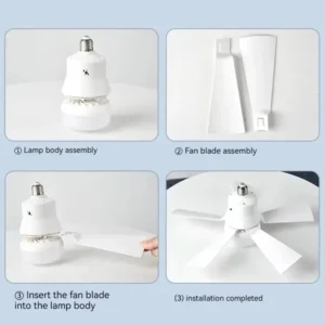 LED Ceiling Fan With Light E27 Socket Remote Control Dimmable 30W Modern Smart Wireless Fans Lighting For Bedroom Garage Kitchen - Image 4