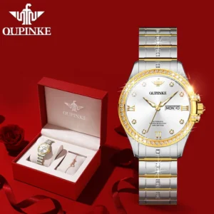 OUPINKE 3195 Ladies Watch Mechanical Watch 50M Waterproof Sapphire Day Date Watches For Women Set Gifts Original Luxury Reloj - Image 6