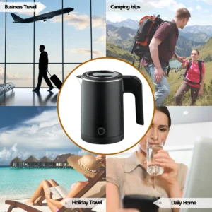 Travel Electric Kettle Tea Coffee 0.8L Stainless Steel Portable Water Boiler Pot For Hotel Family Trip Kitchen Smart Kettle Pot - Image 6