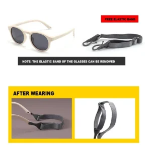 Fashion Baby's First Sunglasses with Strap Round Flexible UV400 Polarized Infant Sunglasses for Ages 0-3 Years - Image 5