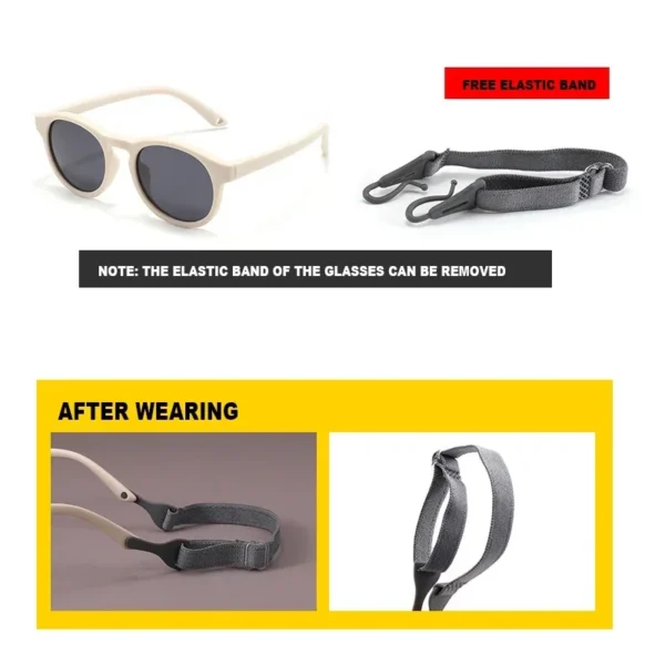 Fashion Baby's First Sunglasses with Strap Round Flexible UV400 Polarized Infant Sunglasses for Ages 0-3 Years - Image 5