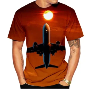 Large Passenger Plane 3d Printed T Shirt Men Funny Cool Casual Tee Shirt Harajuku Street Outdoor Scene Short Sleeves O-neck Tees - Image 5