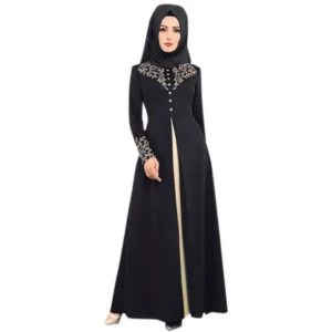 Muslim Dress Womens Fashion Abaya Dubai Appliques Turkey Women Elegant Long - Image 4