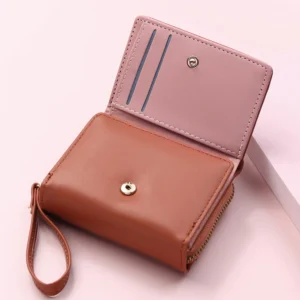 Four Seasons Women's Short Wallet Zipper Tower Buckle Zero Wallet Girl Student Handheld Bag Solid Color Simple Versatile Fashion - Image 7