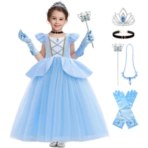 Children Dreamy Girls Cinderella Cosplay Costume Princess Ball Gown Kids Sequin Mesh Disguise Dress For Carnival Birthday Party - Image 7