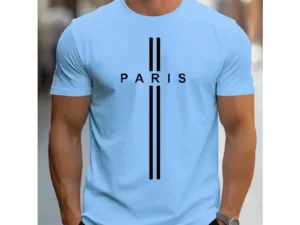 3D Printed Paris T Shirt For Men Simple Fashion Pattern Short-Sleeved Tees Harajuku Streetwear Tops O-Neck T-Shirt Clothes