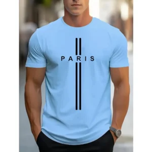 3D Printed Paris T Shirt For Men Simple Fashion Pattern Short-Sleeved Tees Harajuku Streetwear Tops O-Neck T-Shirt Clothes